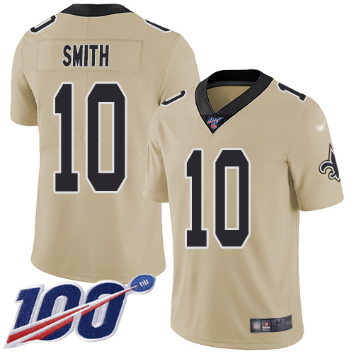 Men New Orleans Saints Limited Gold Tre Quan Smith Jersey NFL Football 10 100th Season Inverted Legend Jersey